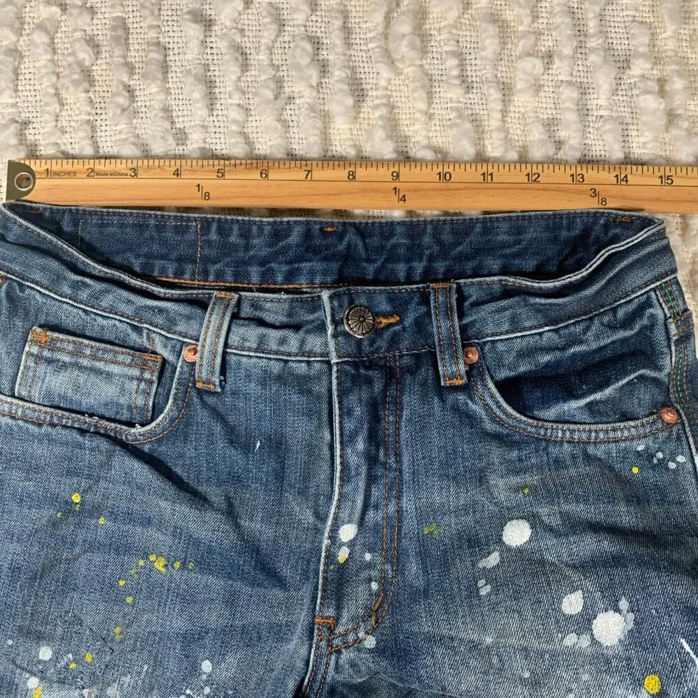 HARDLY EVER JEANS‎ JOGGERS SIZE 30 PAINT DISTRESSED STRAIGHT LEG